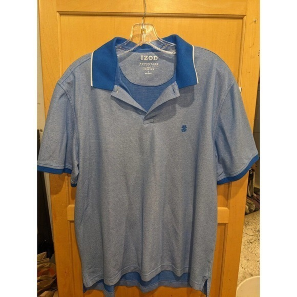 Izod Size size Large Advantage Performance Natural Stretch Blue Polo Shirt